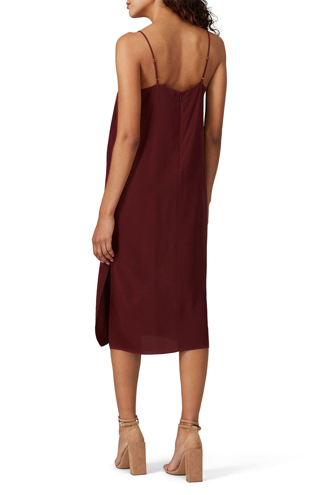 Red Silk Midi Slip Dress by Madewell 2