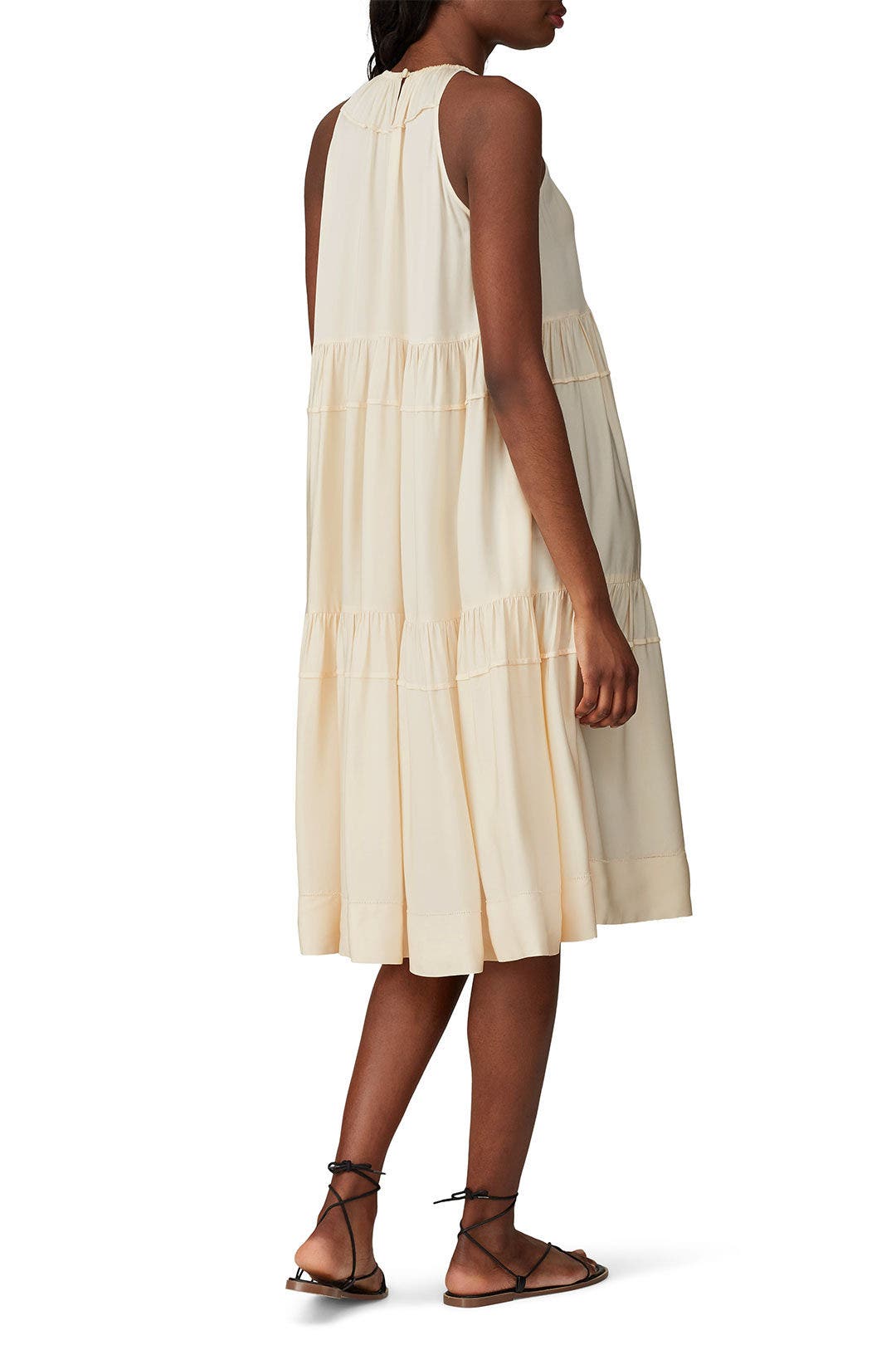 Tiered Ruffle Halter Dress by Rosetta Getty 2