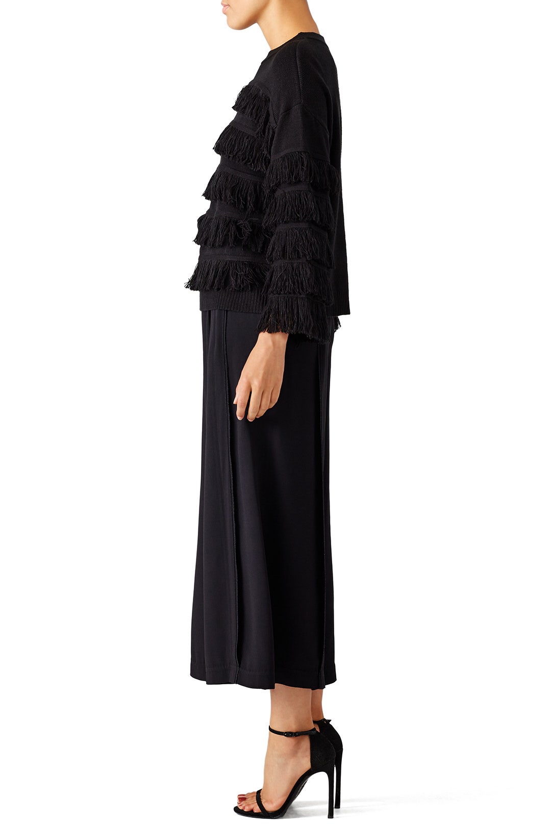 Black Ruffle Sweater by English Factory 2