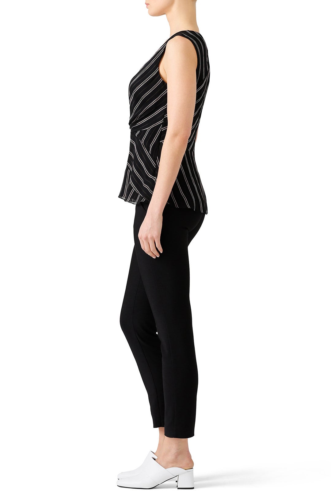 Black Crossed Striped Top by Jason Wu 1