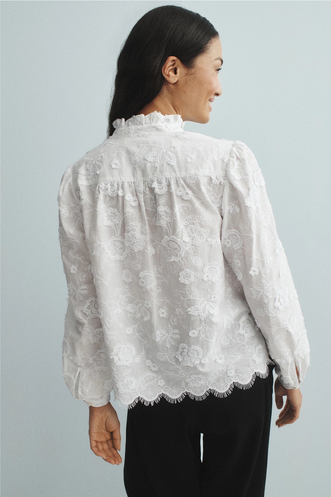 Embroidered Cotton Frill Blouse by MICHAEL KORS 1