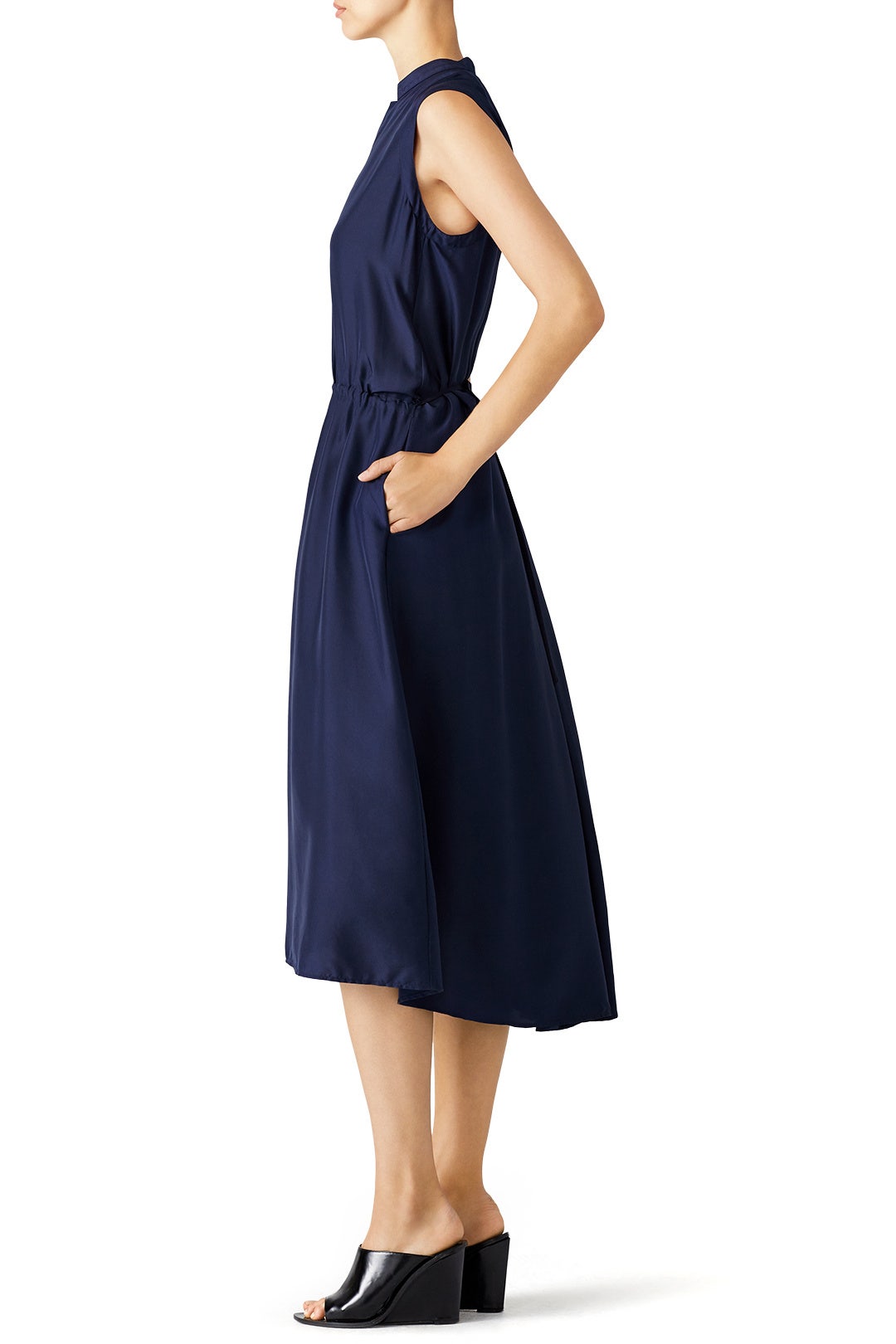 Navy Ruched Dress by VINCE. 1