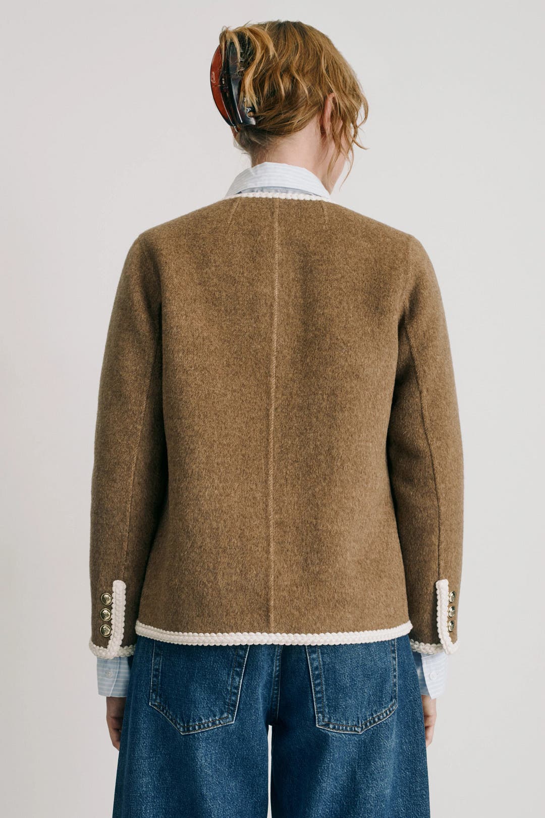 Double-Faced Brown Jacket by Sandro | Rent the Runway