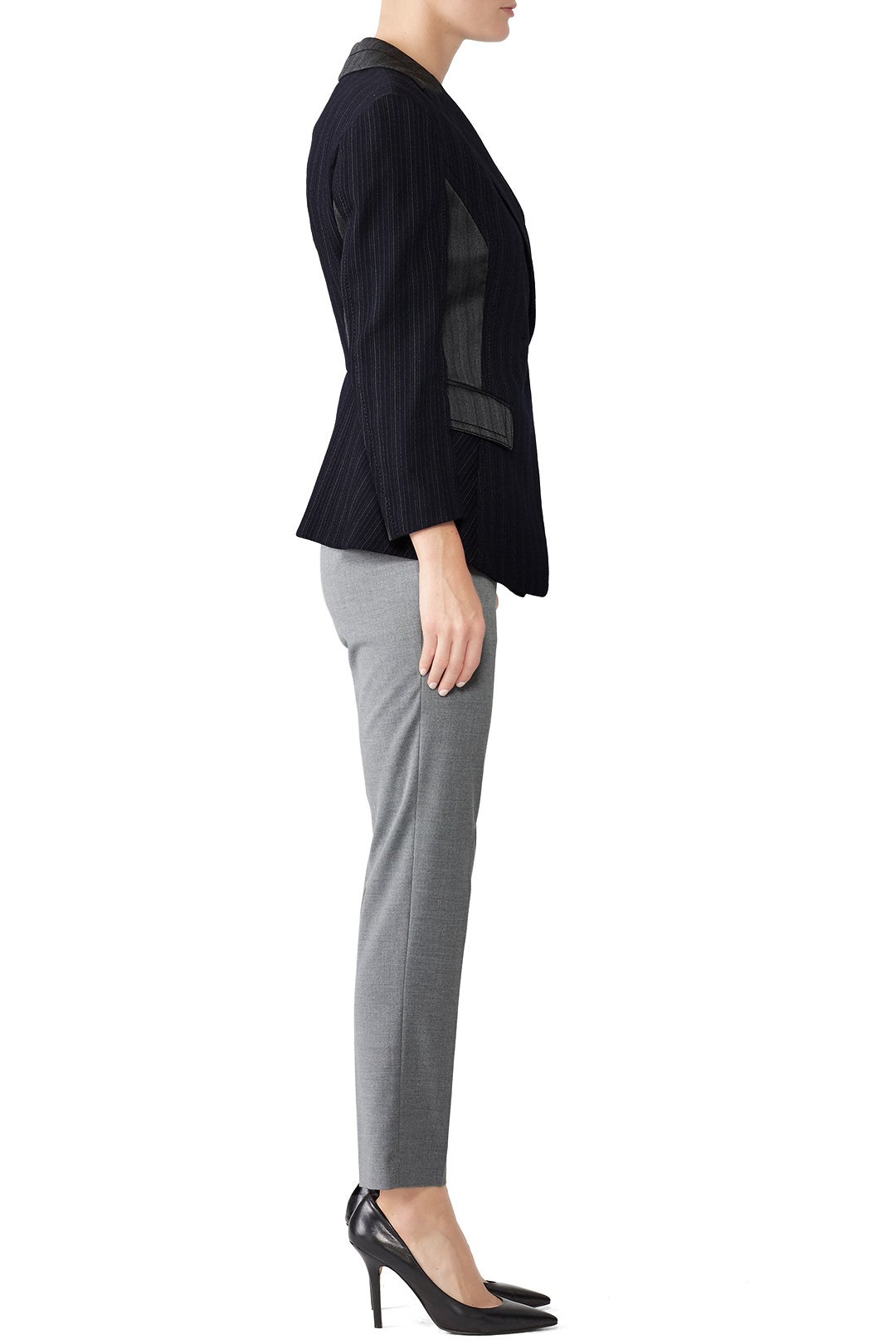 Striped Patchwork Suit Jacket by Victor Alfaro 1