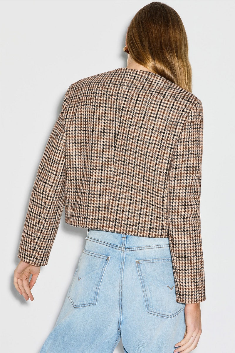 Brown Plaid Lady Jacket by Maje - Photo 2