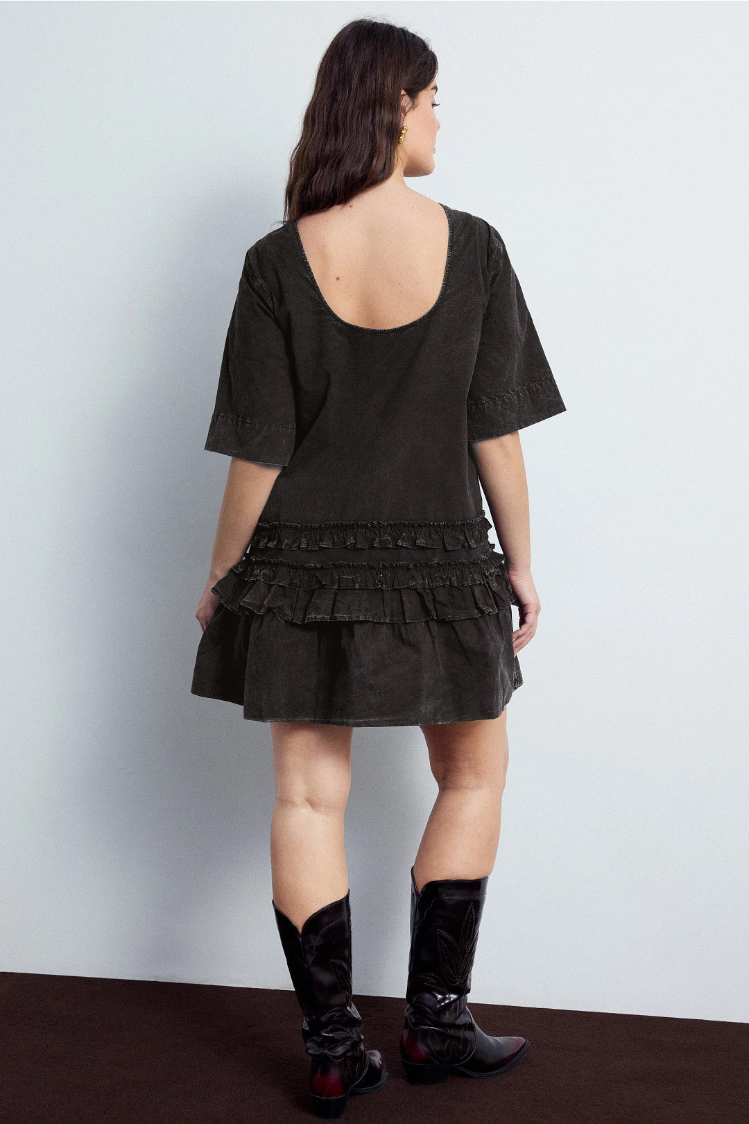 Ruffle Hem Mini Dress by GANNI 7