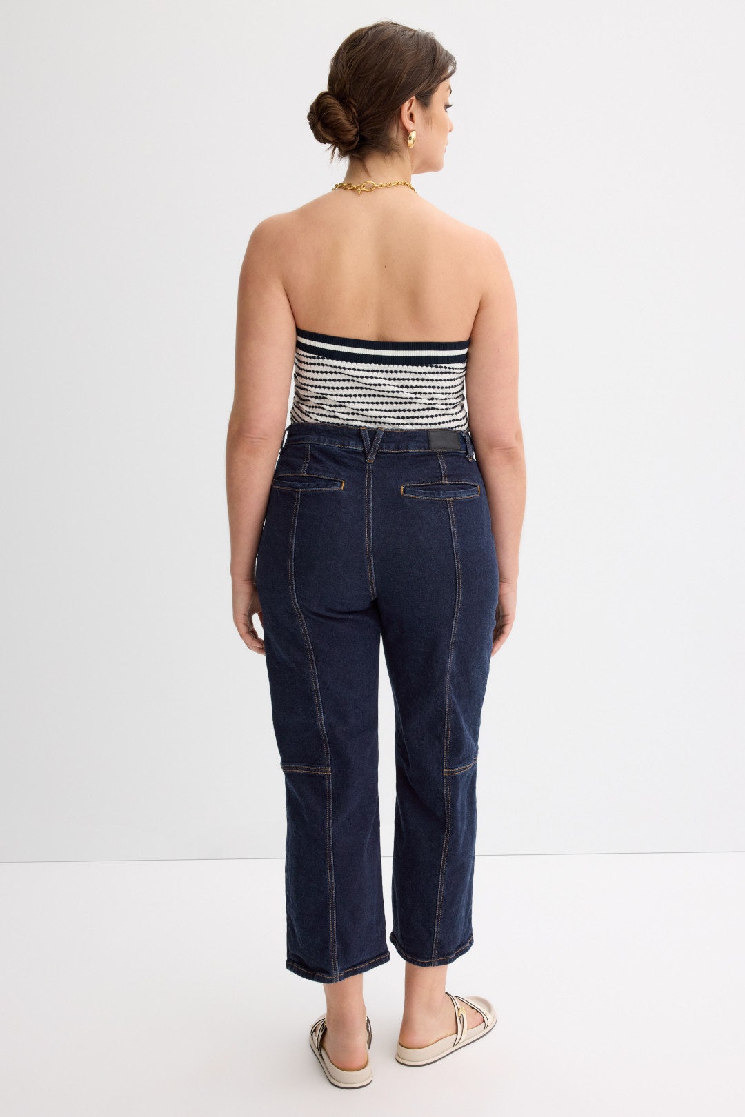 Dark Wash Getty Crop Utility Jeans by Rails 7