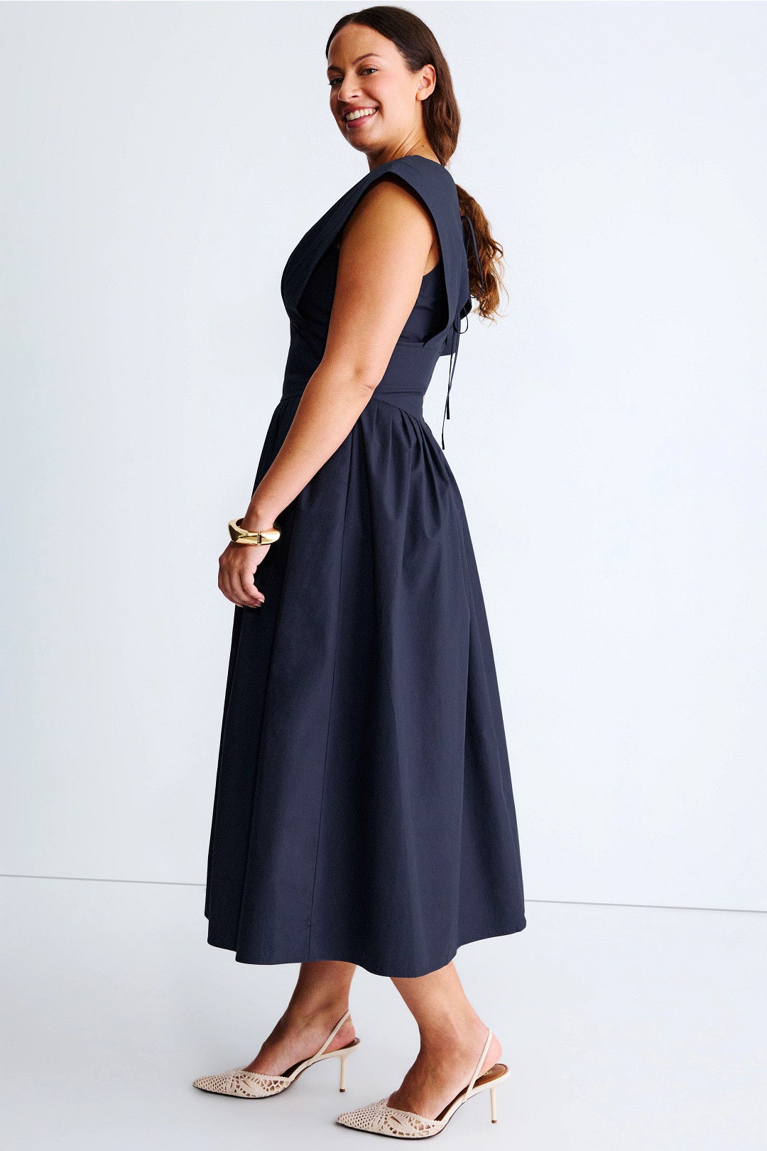 abbey twisted midi dress Abbie Dress in Blush