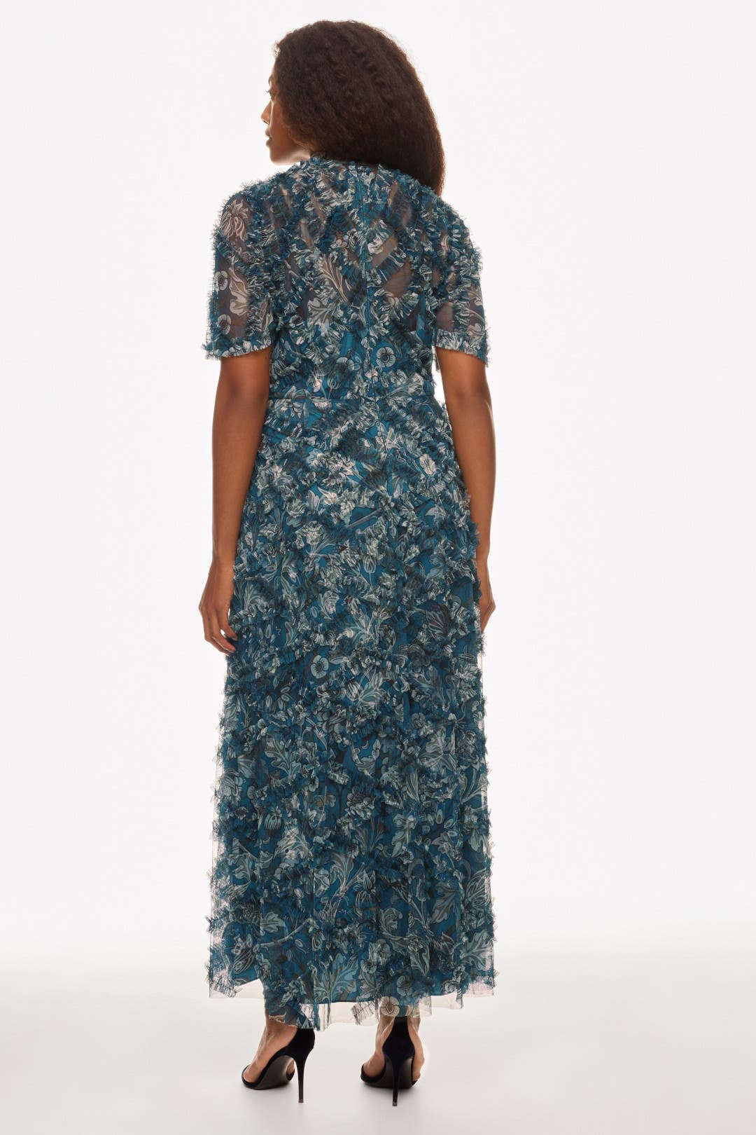 Flutter Sleeve Ruffle Dress by Ieena for Mac Duggal | Rent
