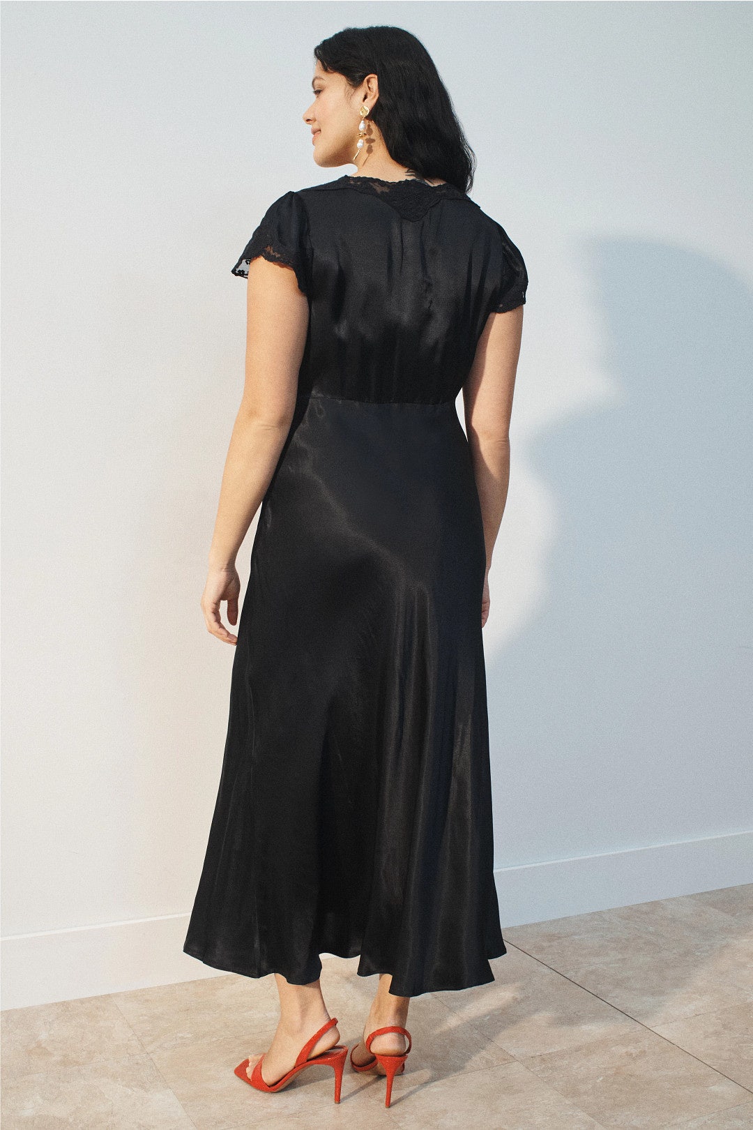 Lace Trim Midi Dress by Rixo x RTR 7