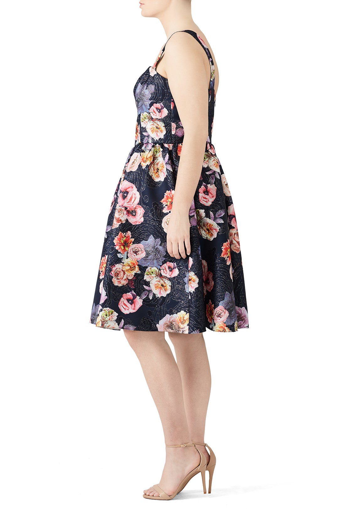 Black Floral Cocktail Dress by Christian Siriano 6