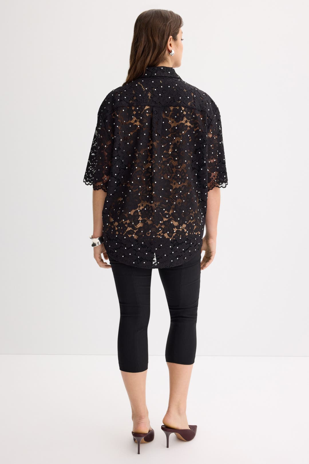 Studded Floral Lace Shirt by MICHAEL KORS | Rent the Runway