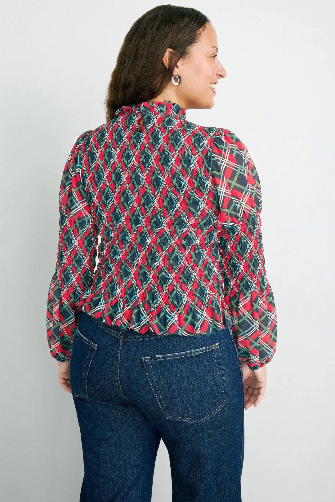 Smocked Ruffle Neck Top by Rixo x RTR 7