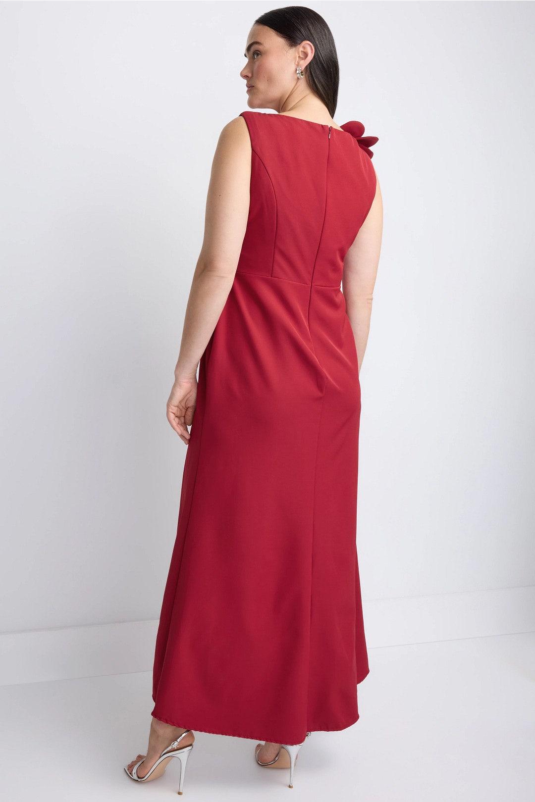 High Neck Crepe Column Dress by Ieena for Mac Duggal 7