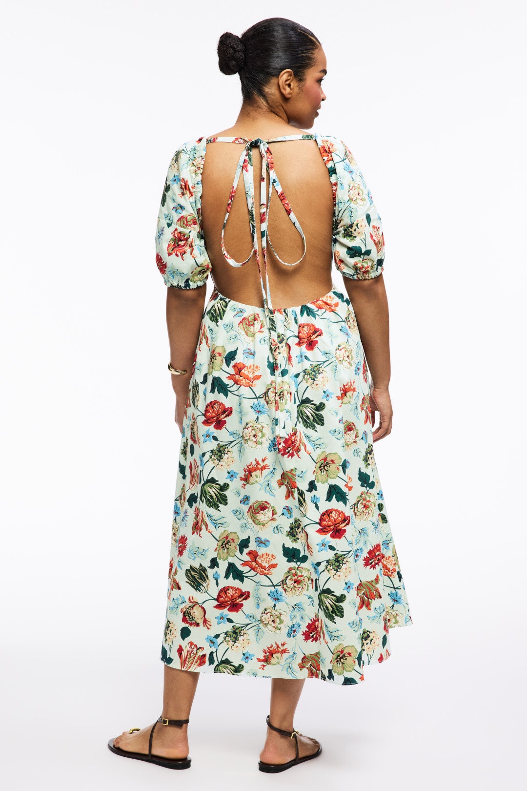 Square Neck Puff Sleeve Midi Dress by Rosetta Getty x RTR 7