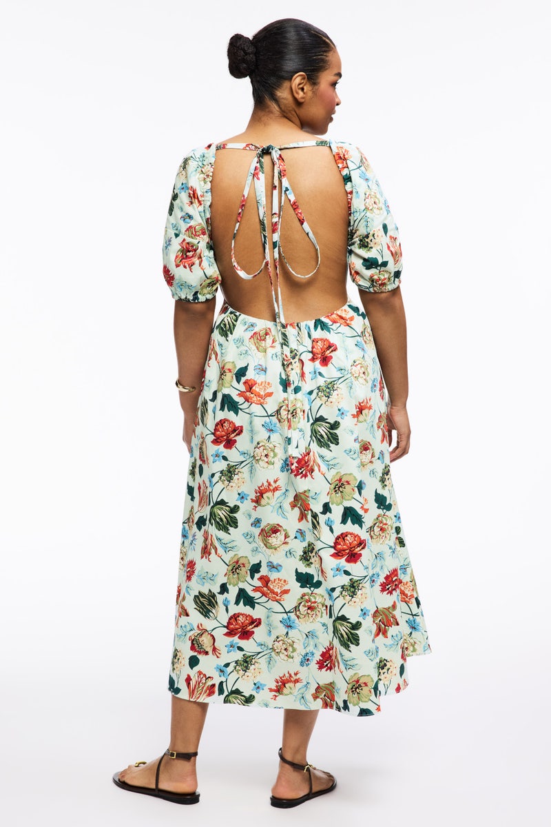 Square Neck Puff Sleeve Midi Dress by Rosetta Getty x RTR - Photo 7