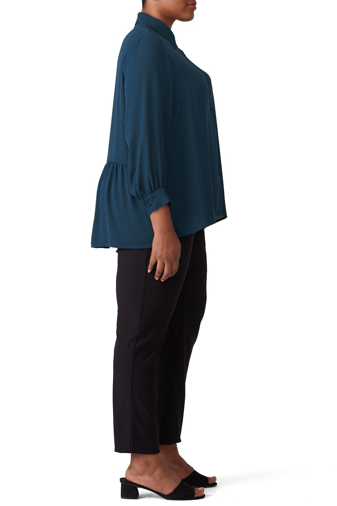 Blue High Low Button Down by Paper Crown 6