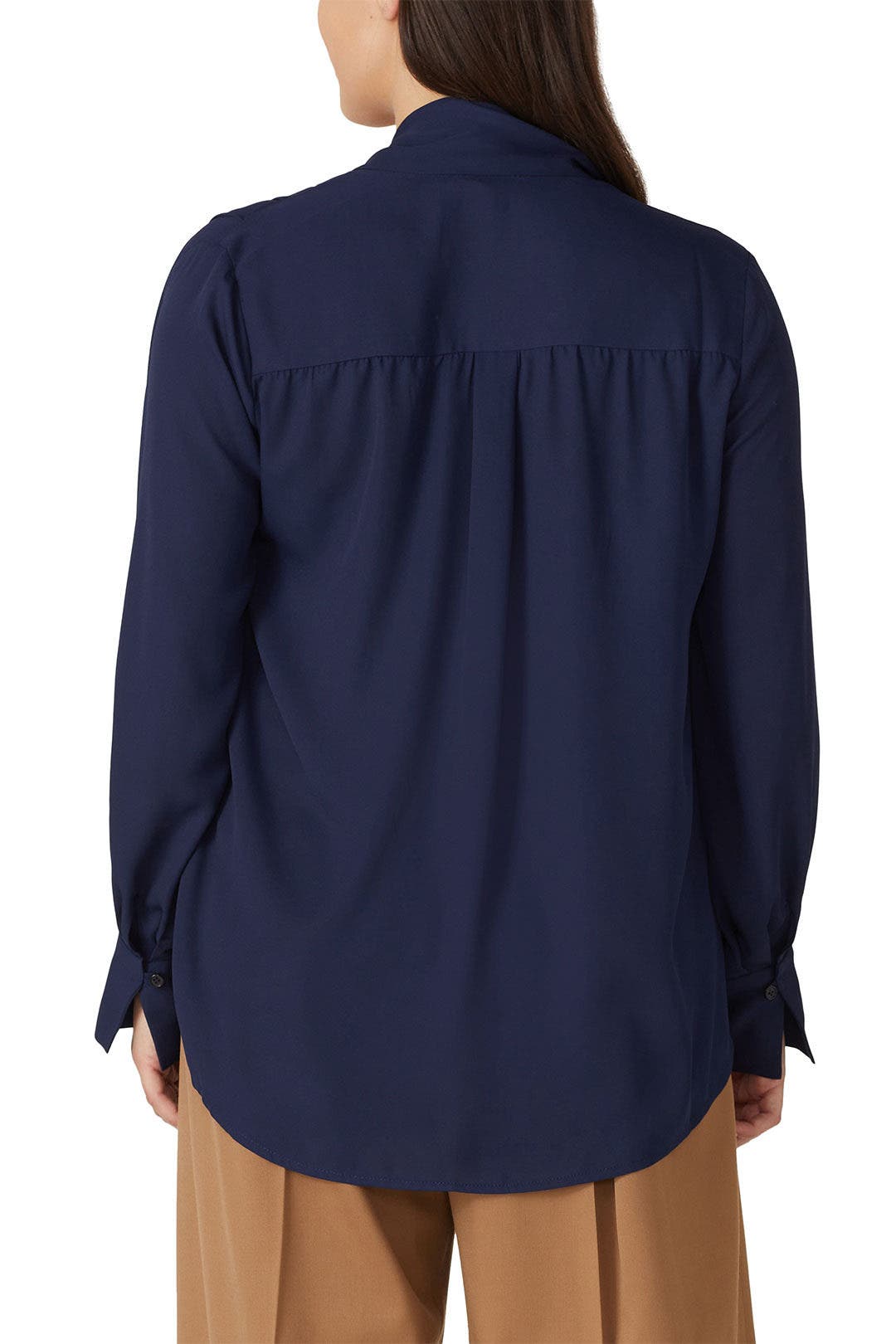 Navy Draped Blouse by Derek Lam 10 Crosby x RTR | Rent the Runway