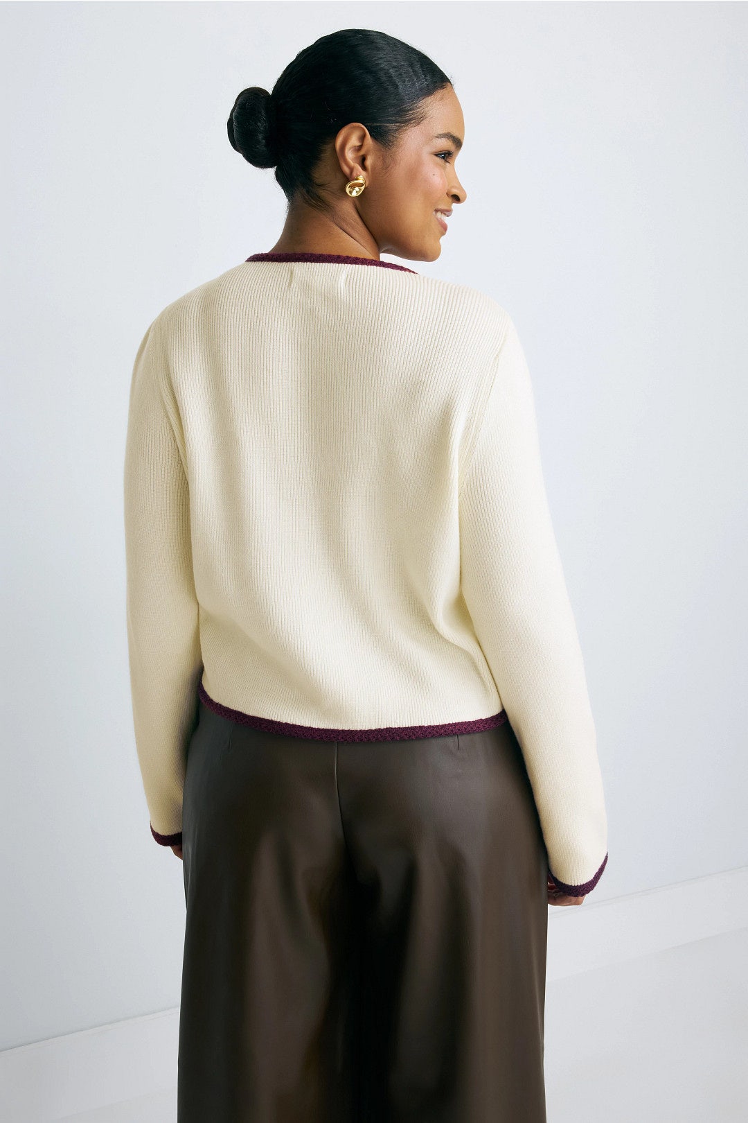 Contrast Piping Cardigan by Derek Lam 10 Crosby x RTR 7