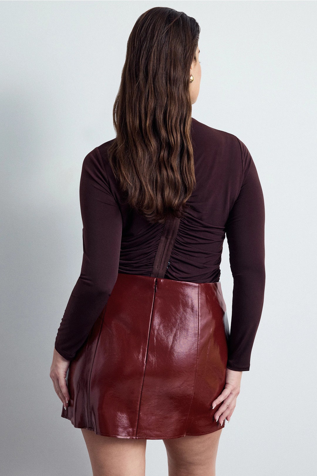 Patent Faux Leather Mini Skirt by Ronny Kobo x RTR 7
