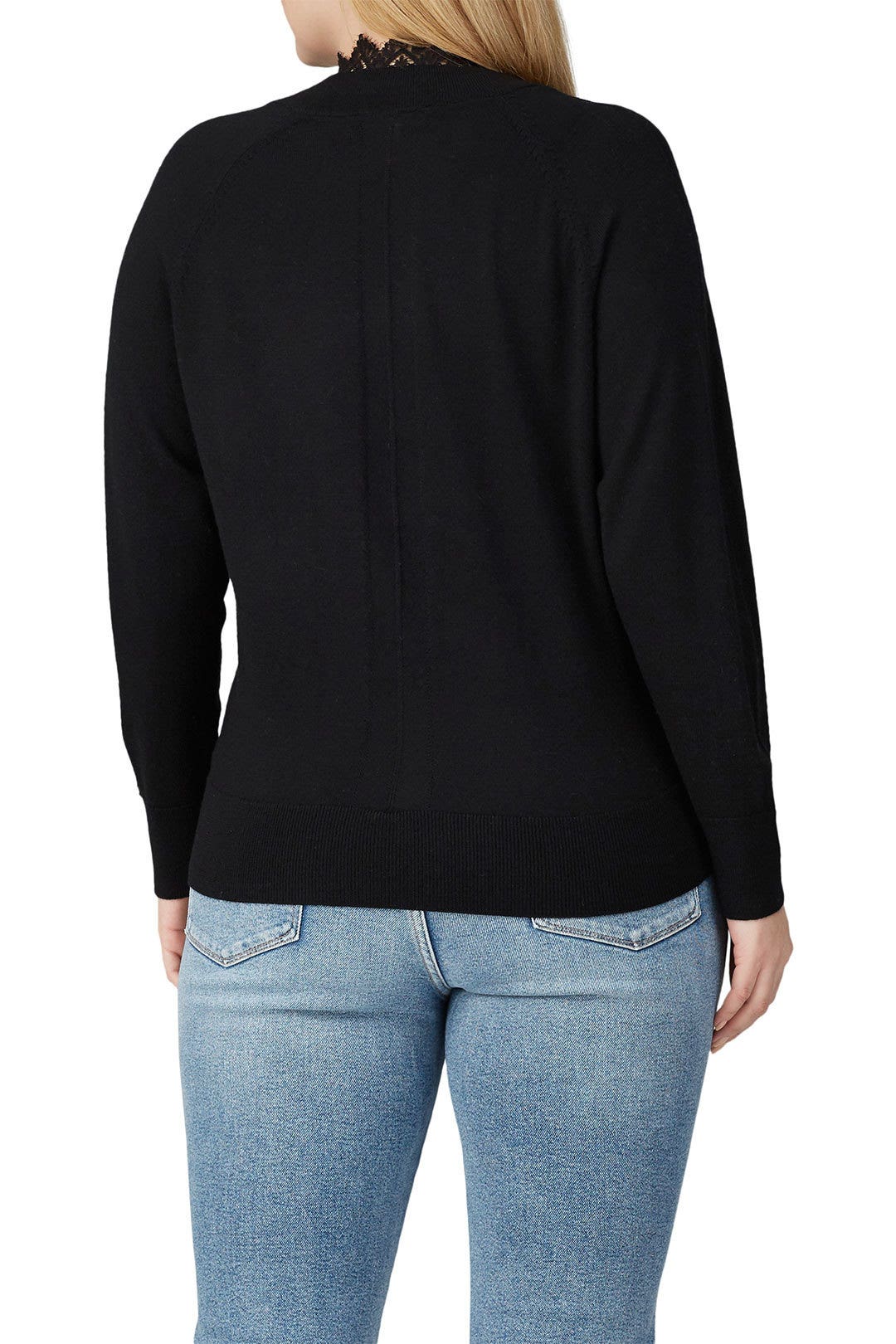 Black Lace Combo Pullover by Rebecca Taylor NYC 7