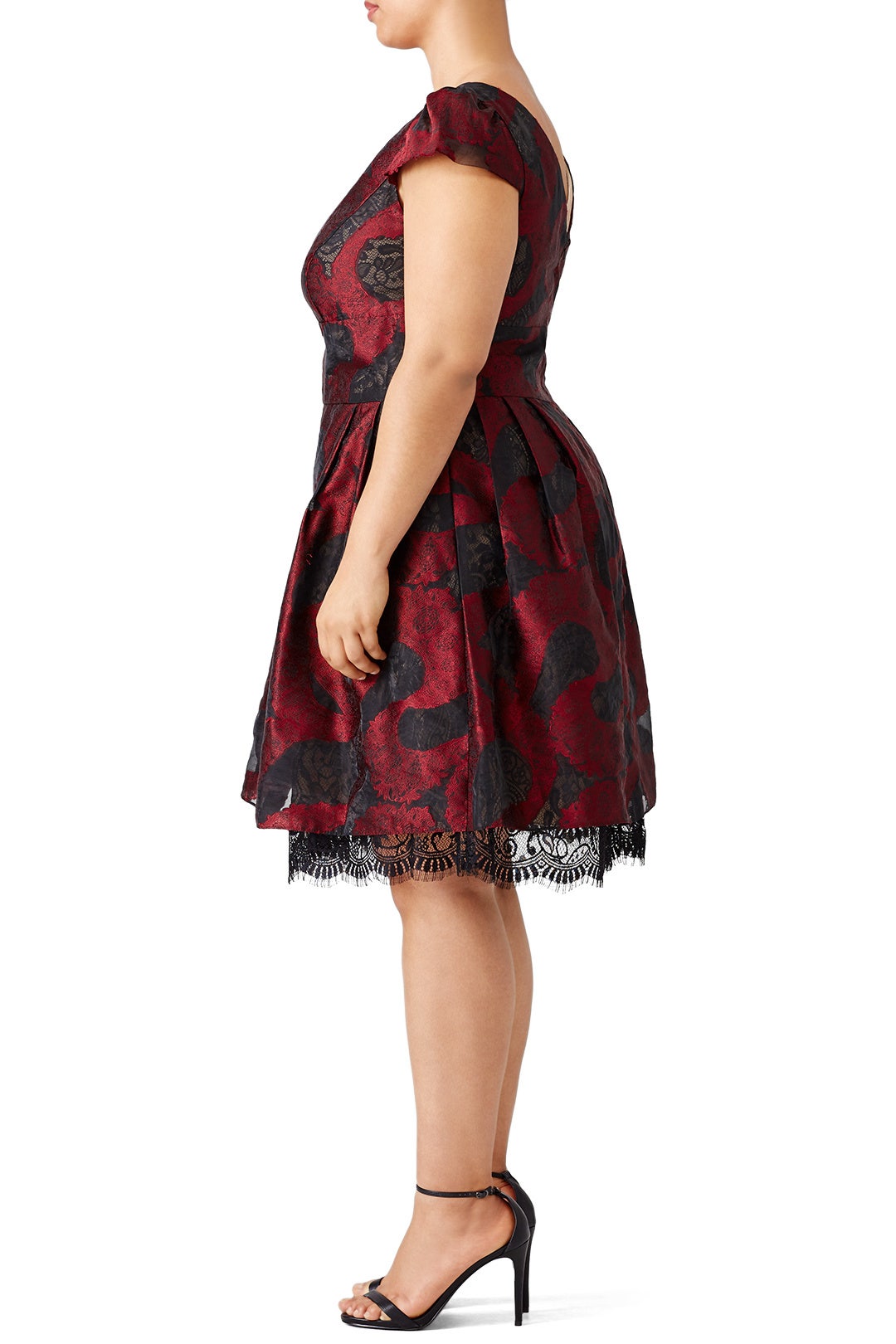 Bordeaux Peeking Lace Dress by ML Monique Lhuillier 6