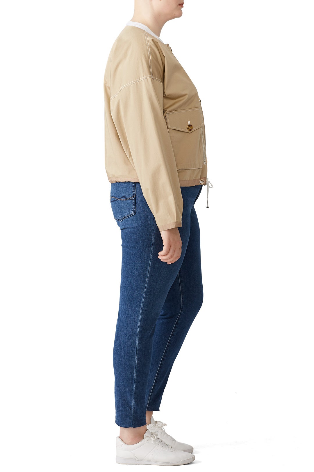 Khaki Drawstring Jacket by Badgley Mischka 6