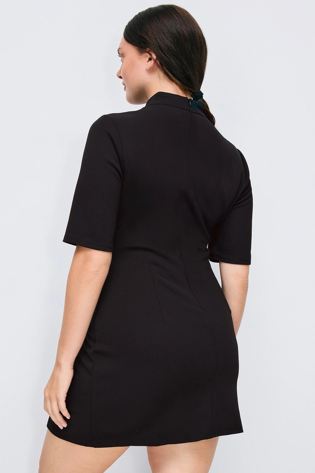 Elbow Sleeve Mock Neck Mini Dress by Donna Morgan 7