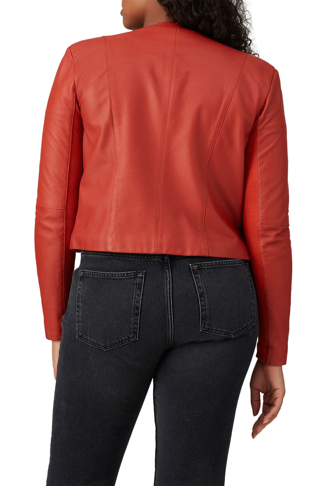 Rust Dali Leather Jacket by VEDA 7