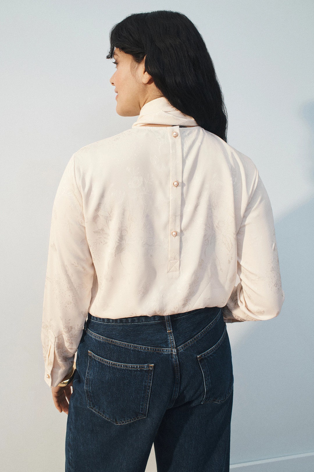 Jacquard Bow Neck Blouse by Adam Lippes x RTR 7