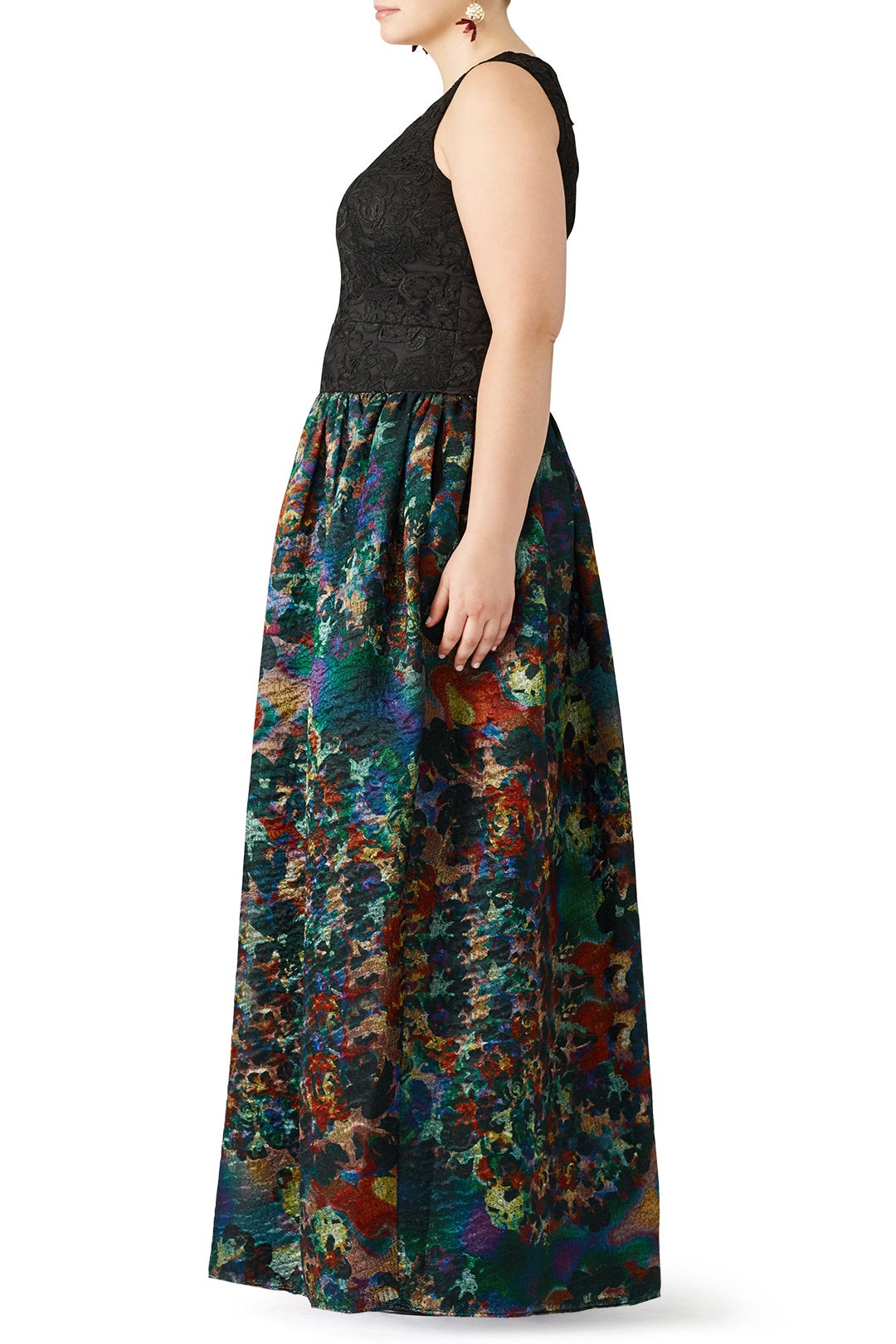 Teal Metallic Gown by ML Monique Lhuillier 6