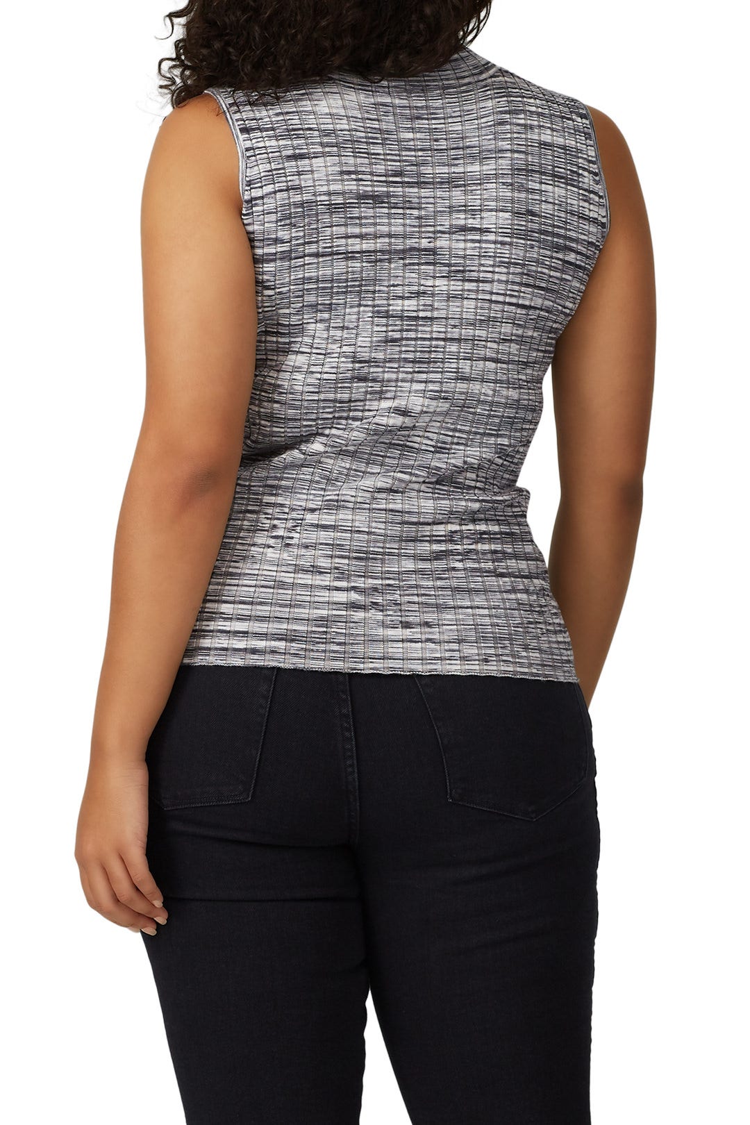 Space Dye Ribbed Knit Sleeveless Turtleneck by 525 America 6