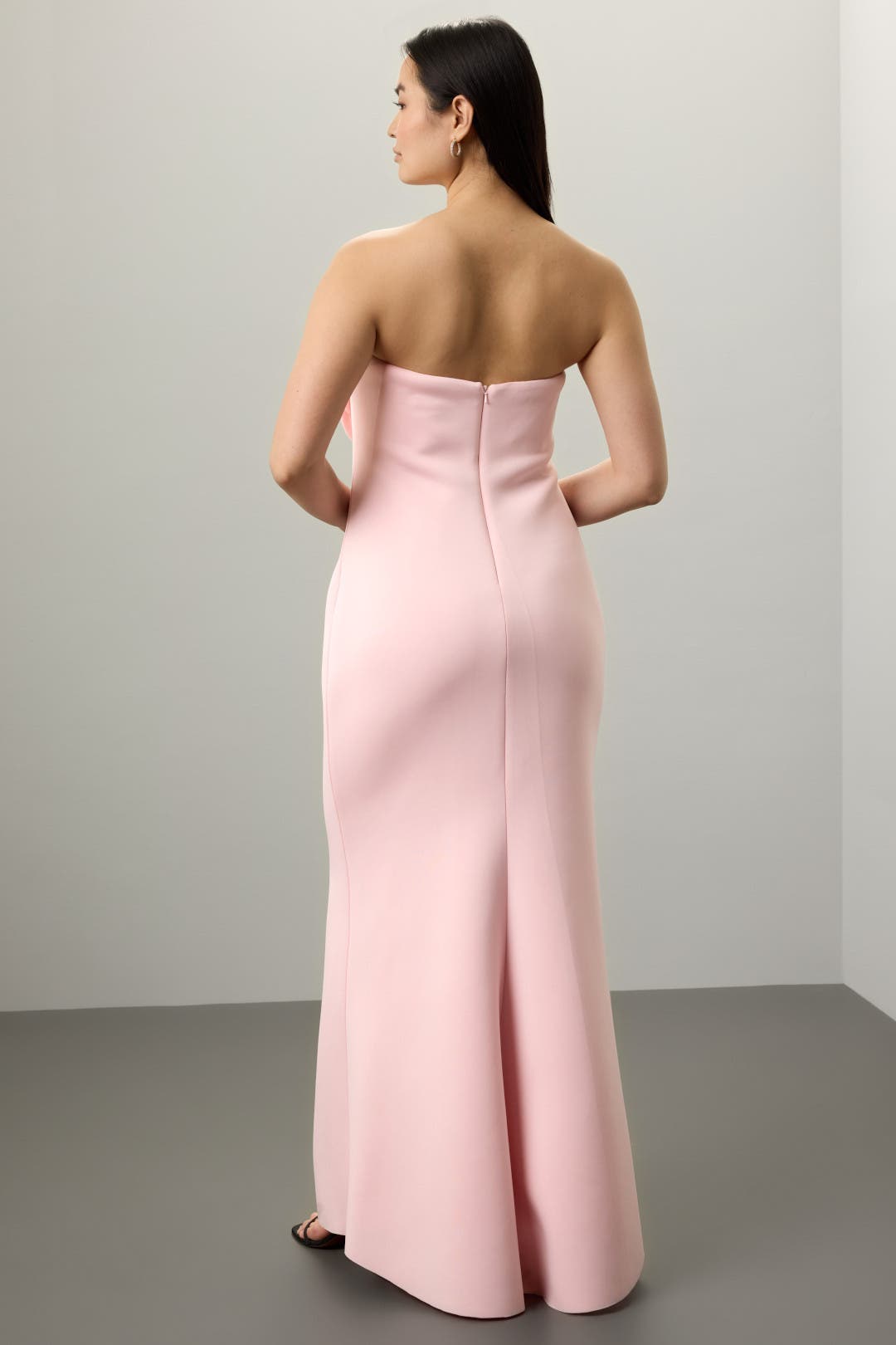 Rosette Scuba Strapless Gown by Badgley Mischka | Rent the Runway