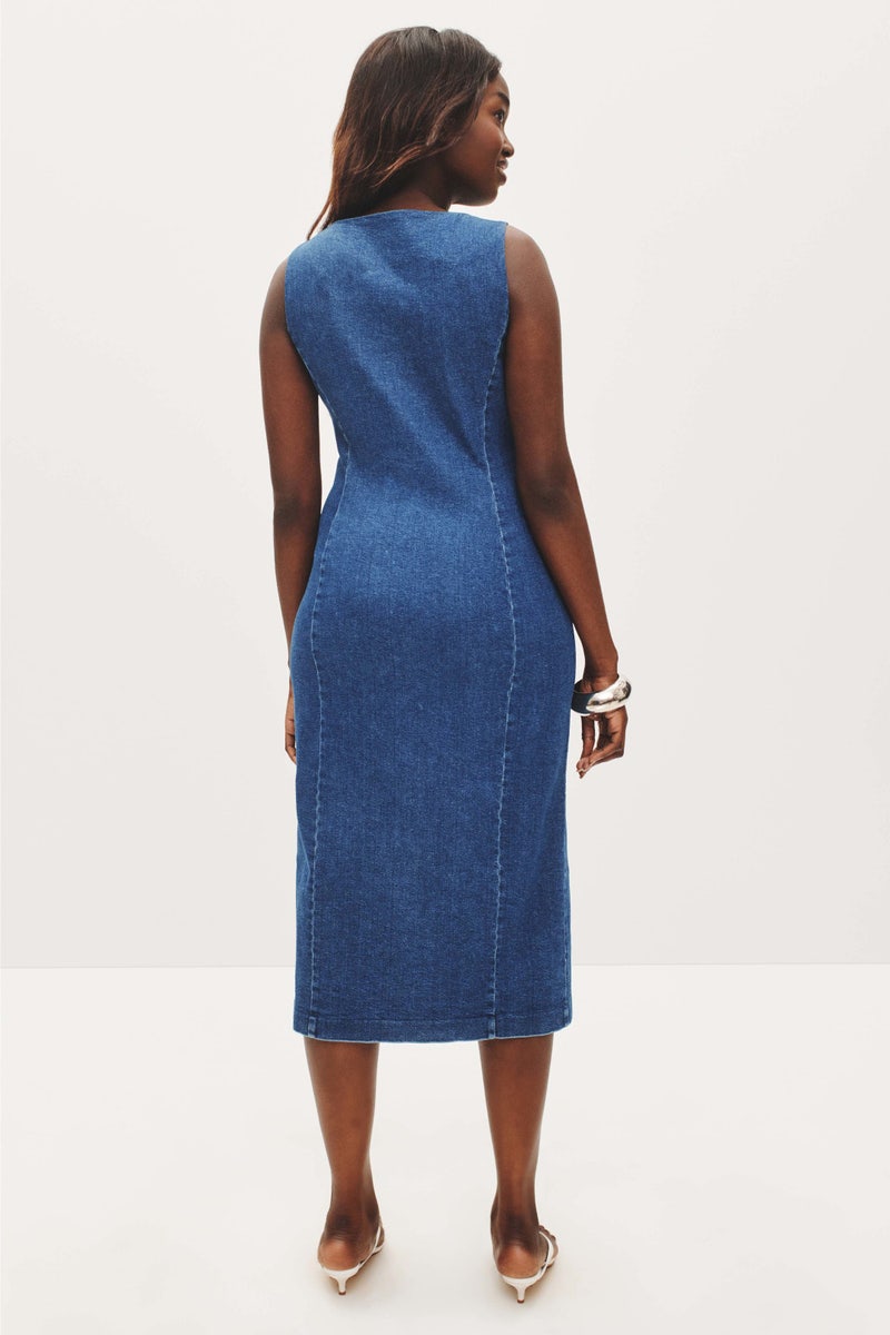 Scoop Neck Button Front Midi Dress by TOCCIN X RTR - Photo 7