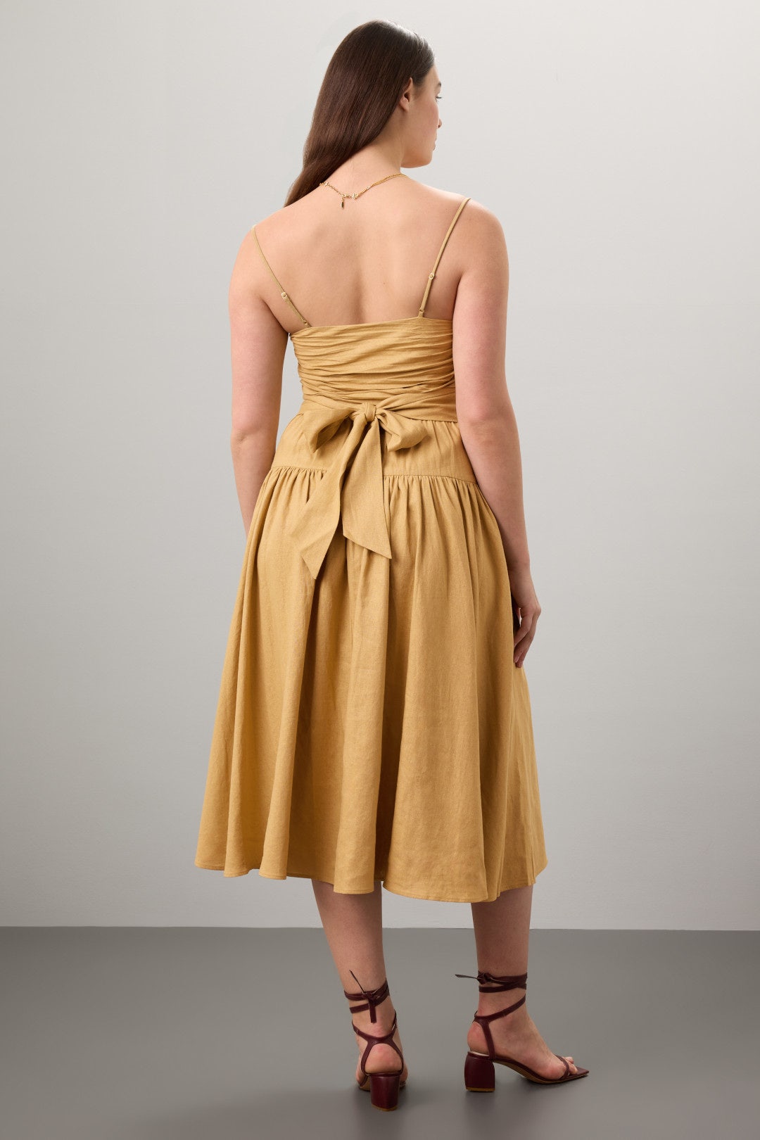 Ruched Tie Midi Dress by TOCCIN X RTR 7