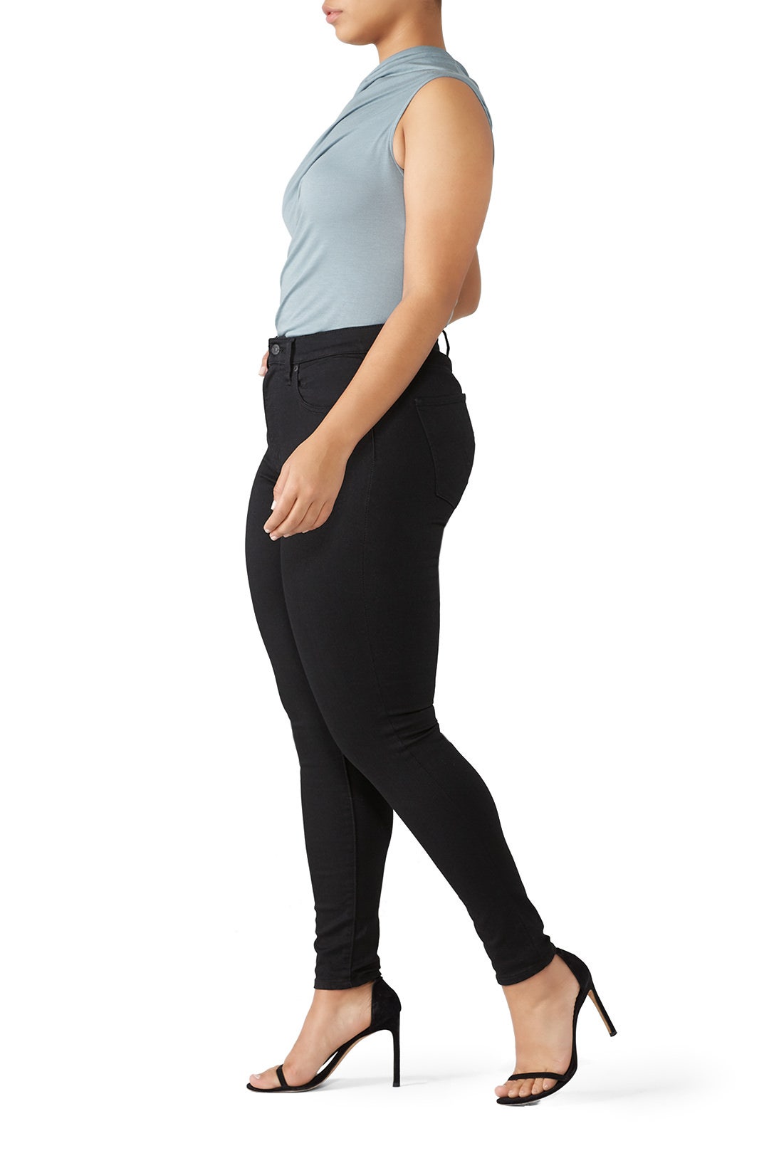 Black Mile High Super Skinny Jeans by Levi's 6