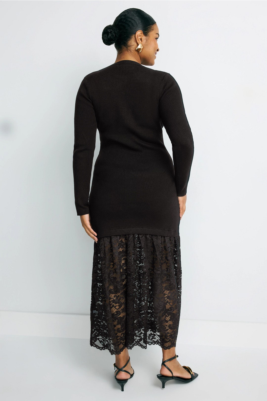 Knit and Lace Midi Dress by Sea NY x RTR 7