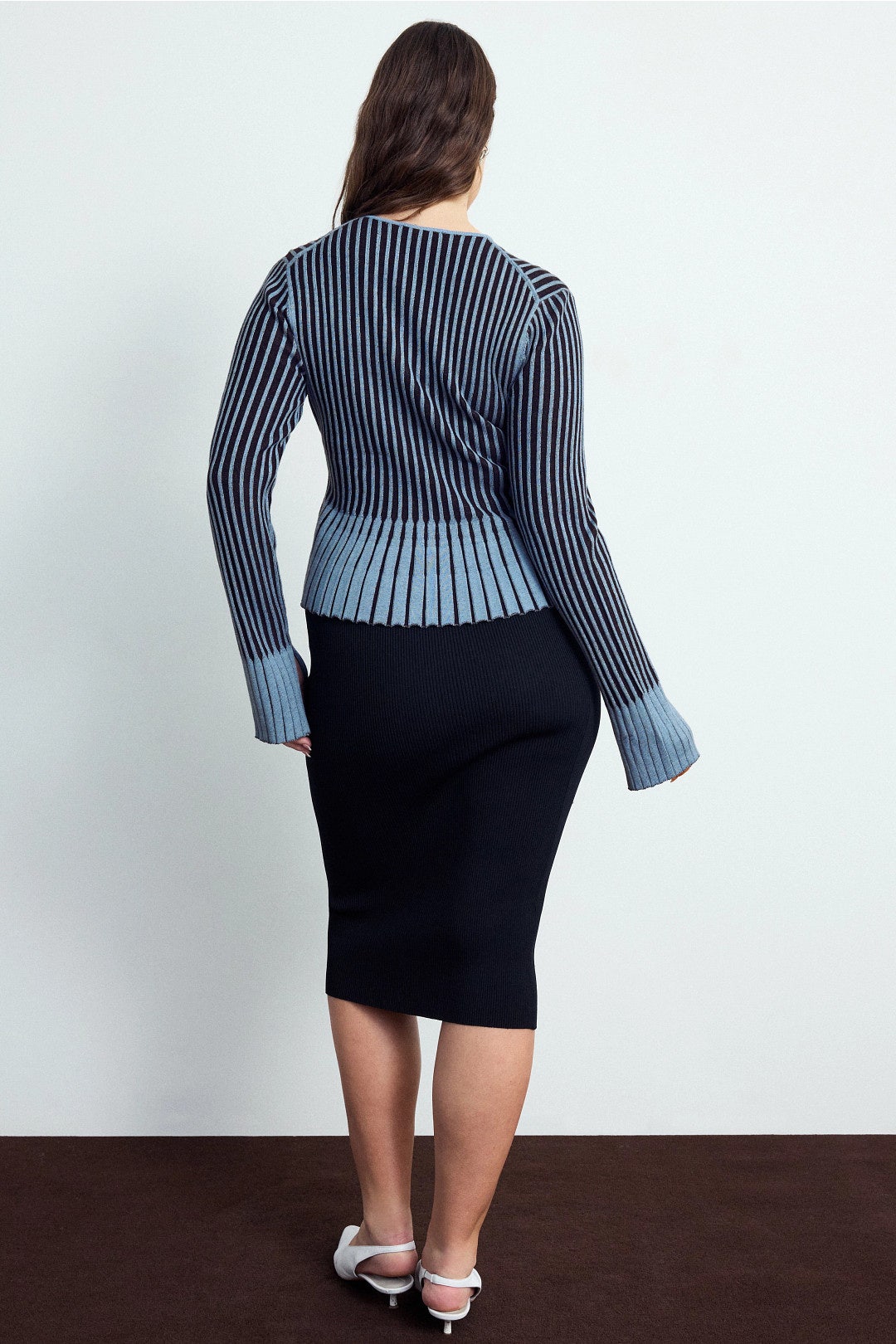 Two Tone Rib Knit Cardigan by Toccin 7