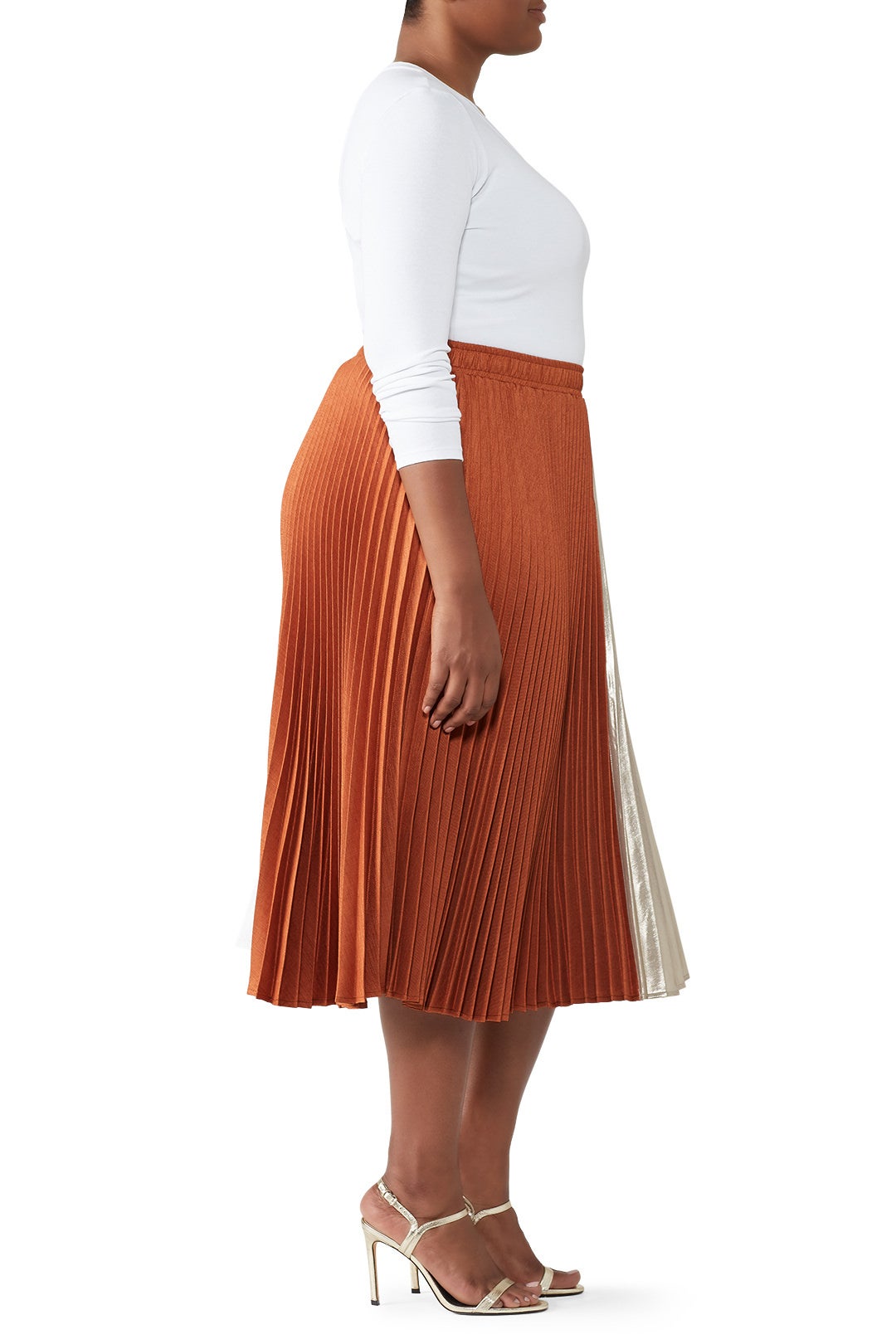 Color Block Pleated Skirt by Clu 6