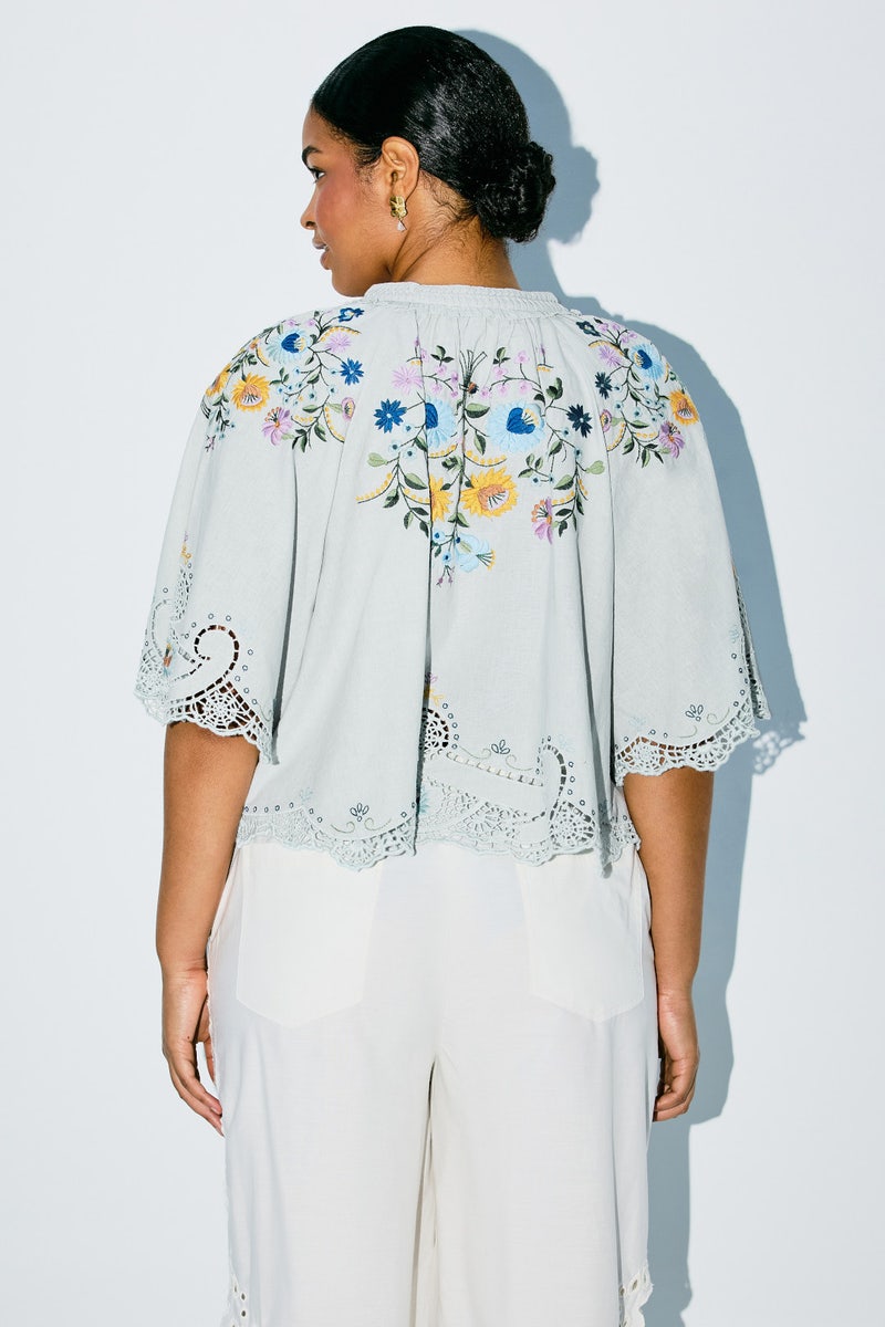 Celia Embroidered Short Sleeve Top by Sea New York - Photo 7