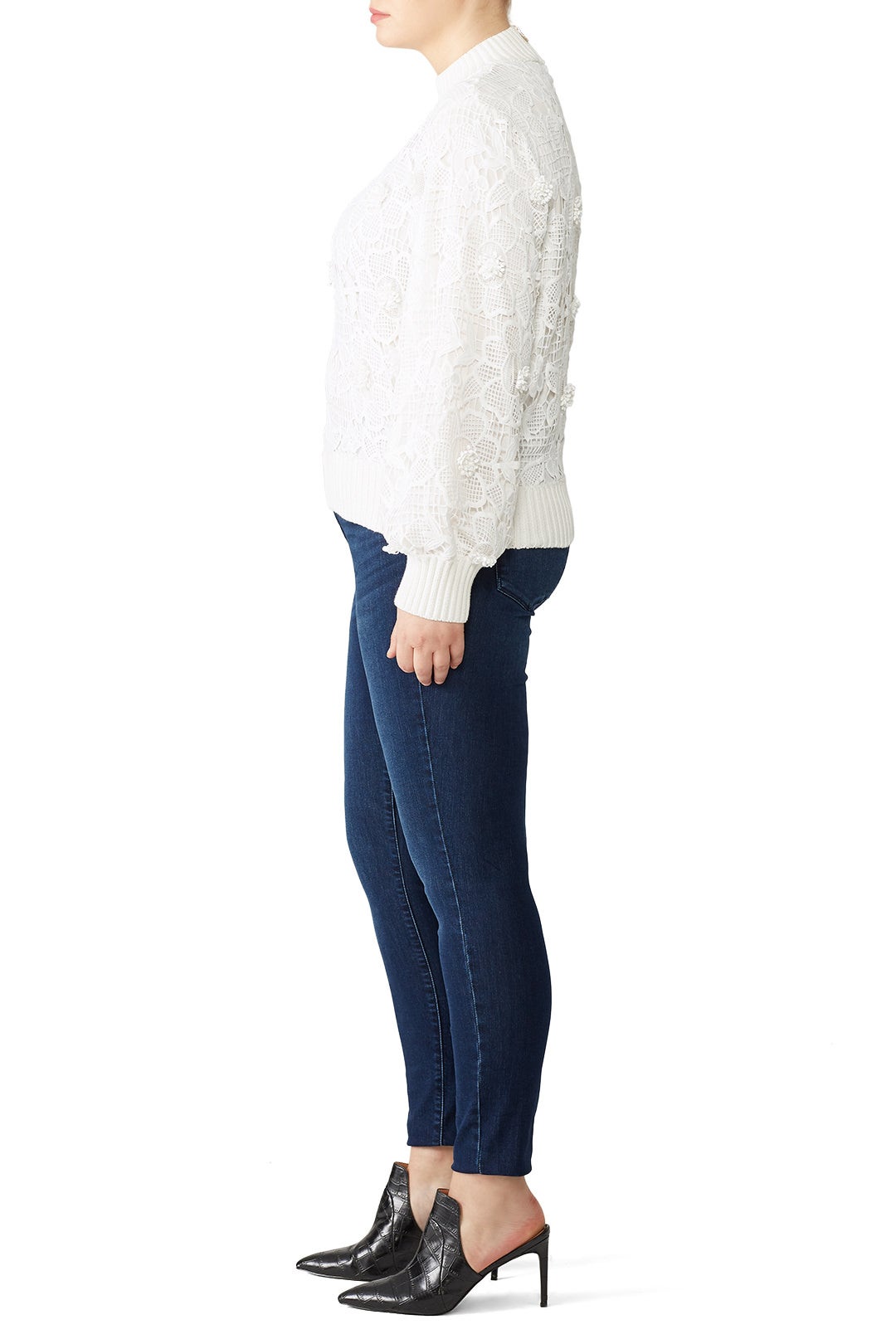 White Lace Sweater by Badgley Mischka 6