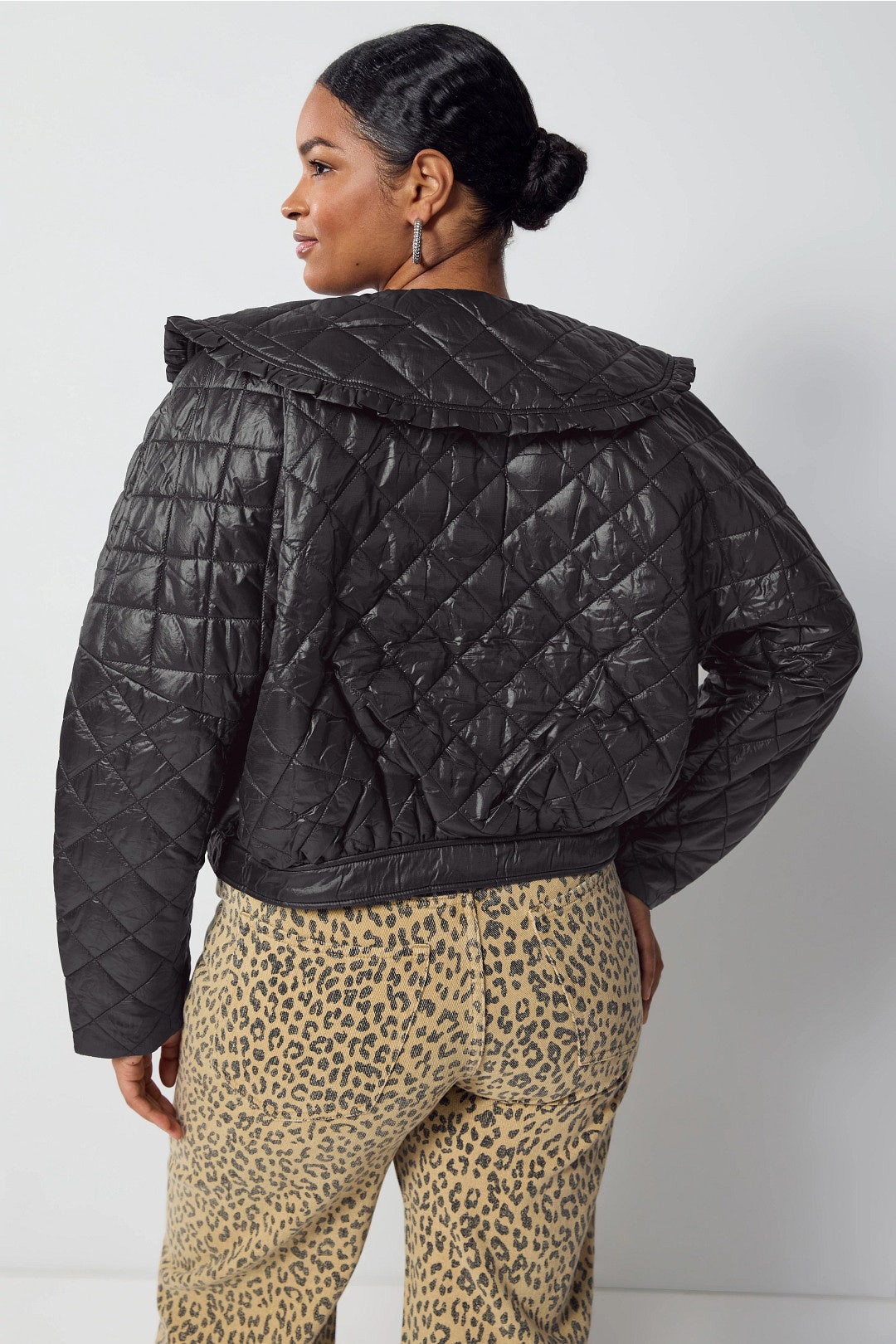Nylon Quilted Collared Jacket by GANNI 7