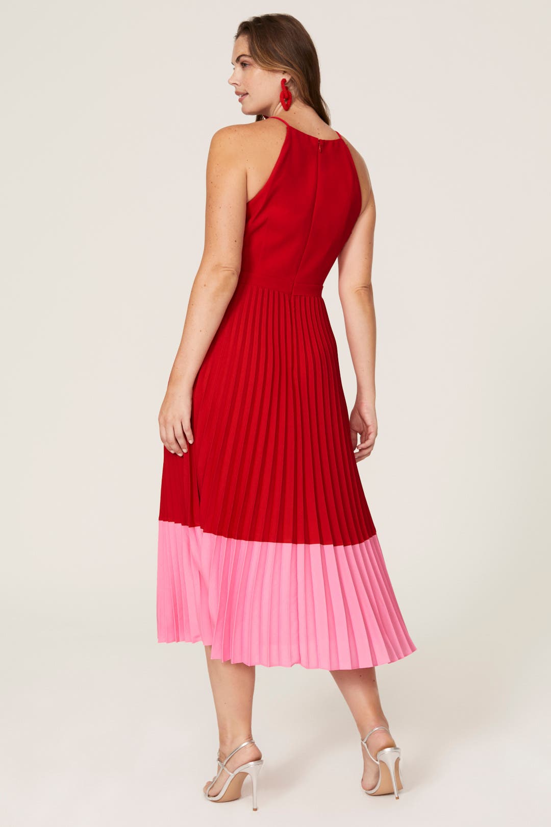 Pleated Colorblock Midi Dress by Aidan AIDAN MATTOX | Rent the Runway