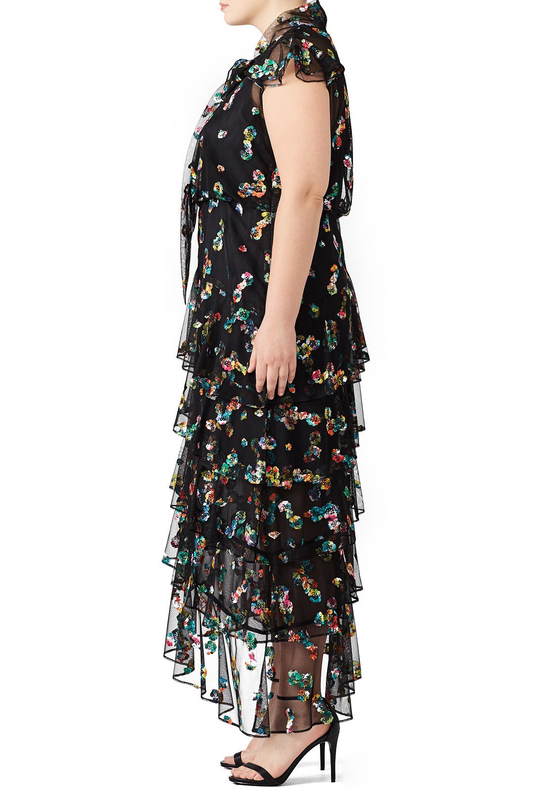 Multi Floral Gown by ML Monique Lhuillier 6