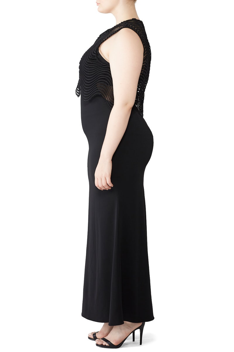 knee length dresses for ladies Corseted Lace Midi Dress 12 / Noir main image 0