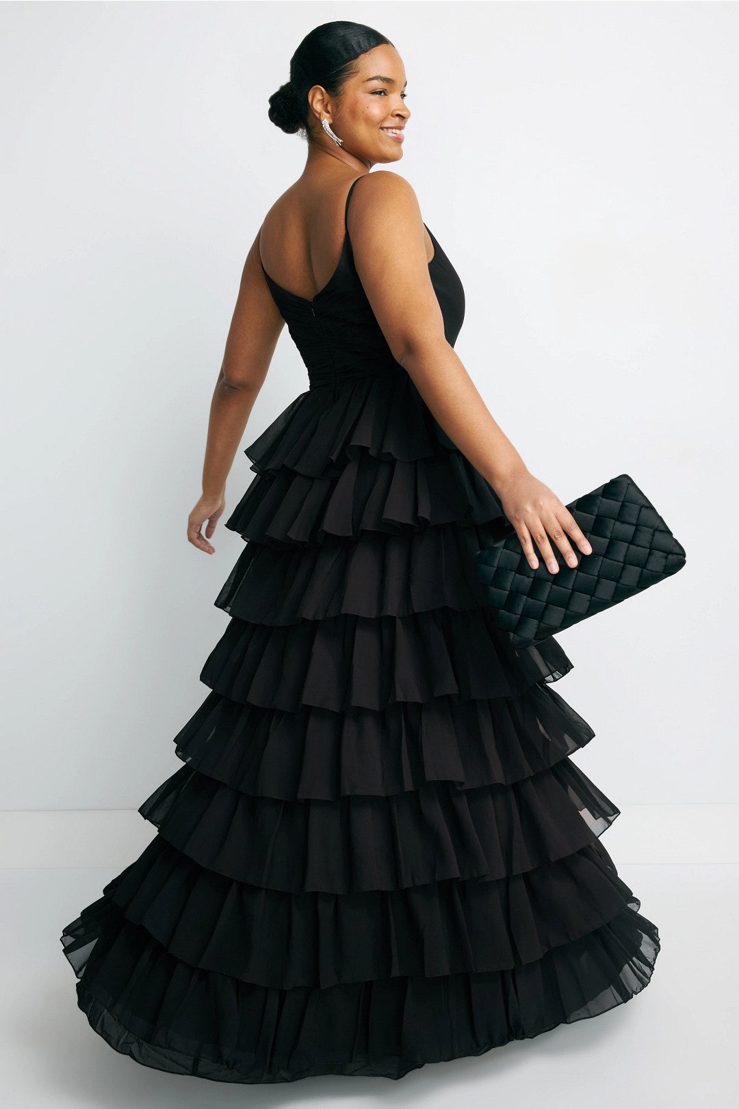 Sleeveless Tiered Ruffle Gown by Ieena for Mac Duggal 7