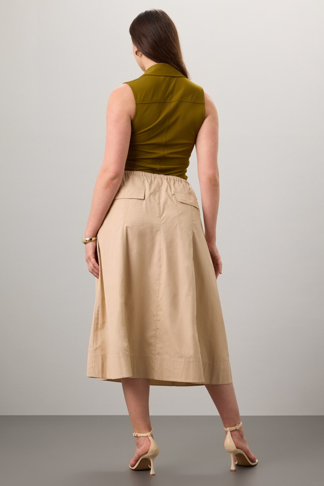 Gathered Utility Zipper Skirt by VINCE. 7