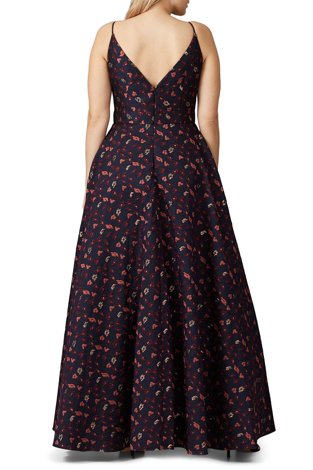 V-Neck Floral Jacquard Gown by ML Monique Lhuillier | Rent