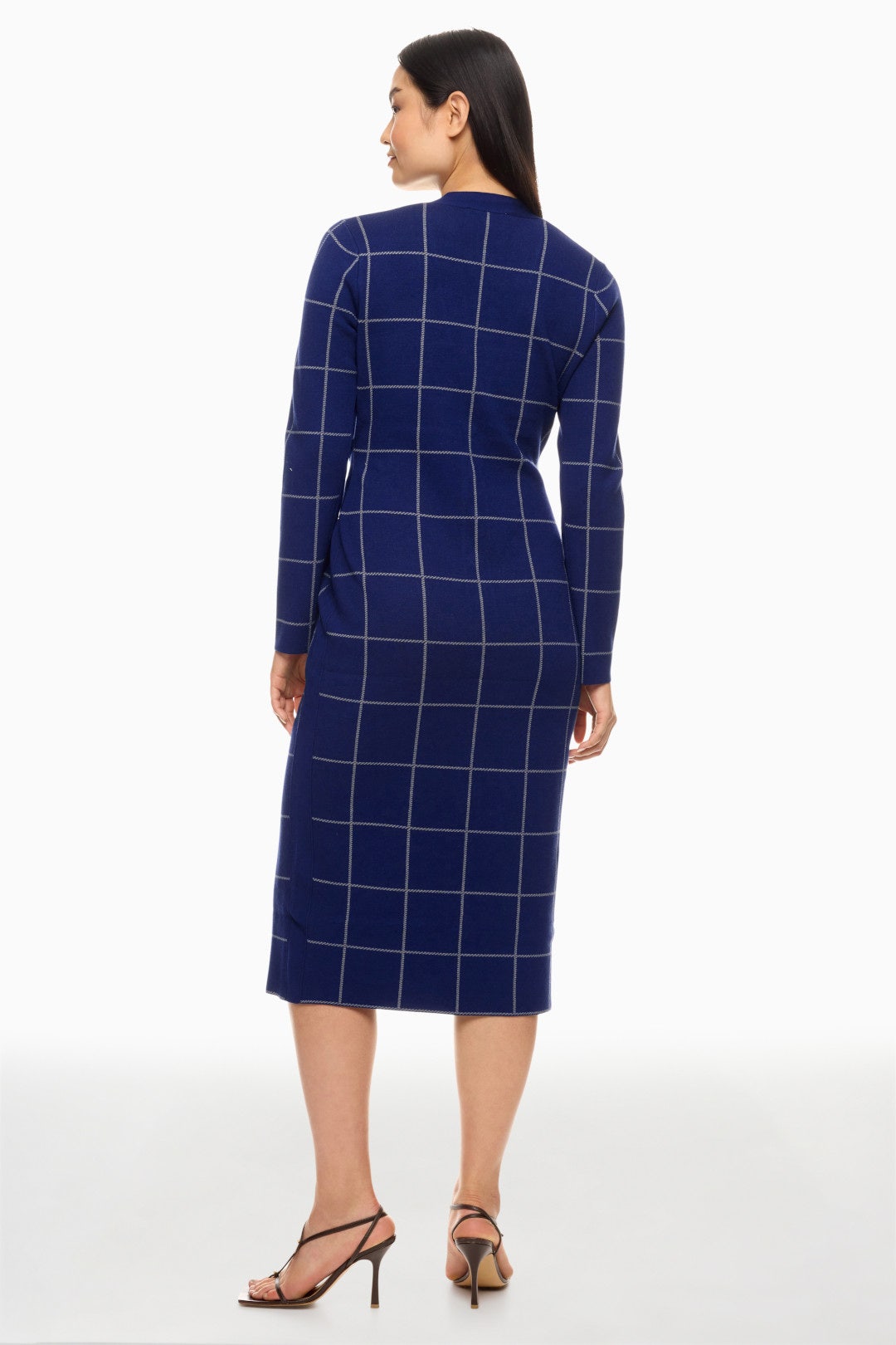 Windowpane Cardigan Dress by Toccin 7
