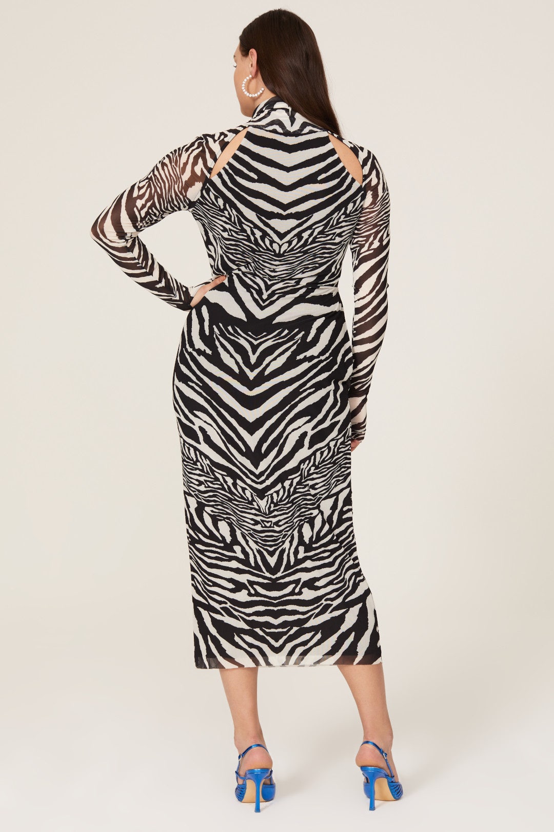 Brie Zebra Mesh Dress by AFRM 7